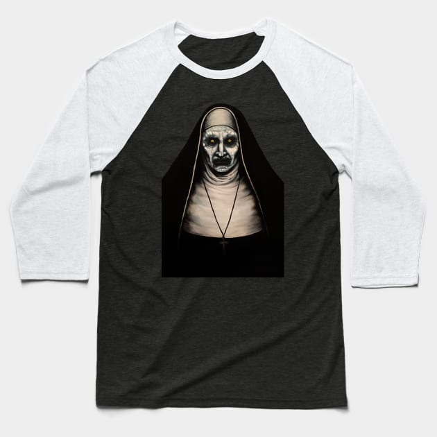 The Nun Baseball T-Shirt by LeeHowardArtist